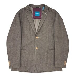 Tommy Bahama Men's Herringbone Cotton Blazer Jacket Brown Size Large